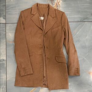 Vintage Suede Brown Tailored Blazer